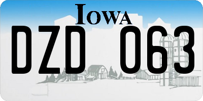 IA license plate DZD063