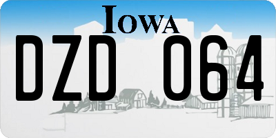 IA license plate DZD064