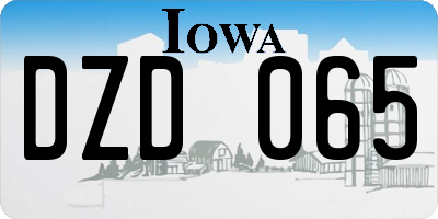 IA license plate DZD065
