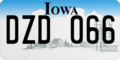 IA license plate DZD066