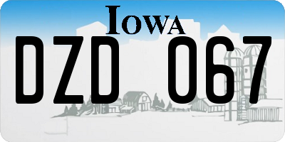 IA license plate DZD067