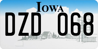 IA license plate DZD068