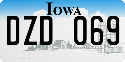 IA license plate DZD069