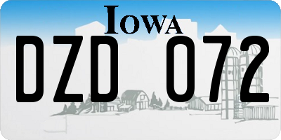 IA license plate DZD072