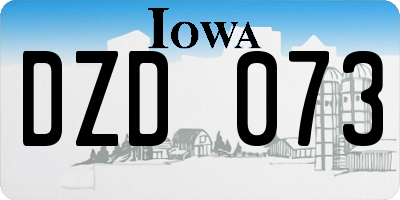 IA license plate DZD073