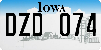 IA license plate DZD074