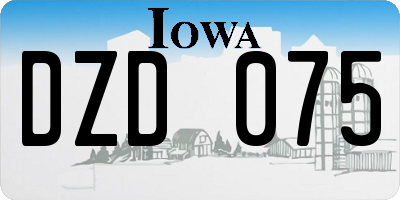 IA license plate DZD075