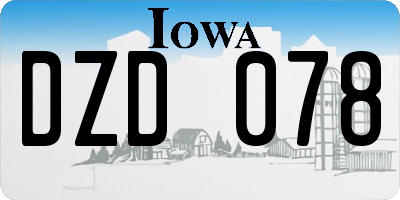 IA license plate DZD078