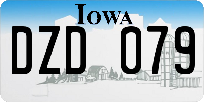 IA license plate DZD079