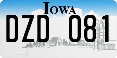 IA license plate DZD081