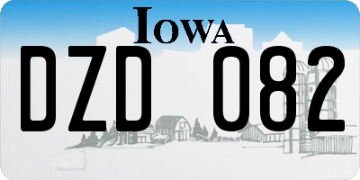 IA license plate DZD082