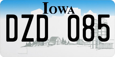 IA license plate DZD085