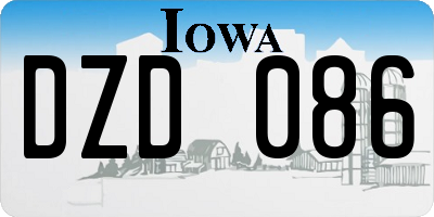 IA license plate DZD086