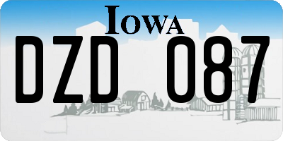 IA license plate DZD087