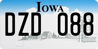 IA license plate DZD088