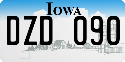 IA license plate DZD090