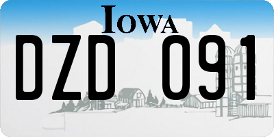 IA license plate DZD091
