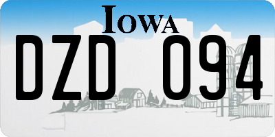 IA license plate DZD094