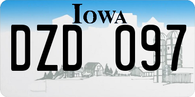 IA license plate DZD097