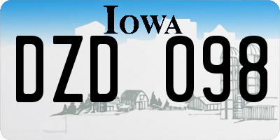 IA license plate DZD098