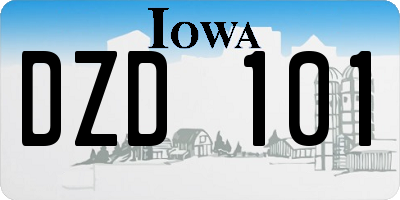 IA license plate DZD101