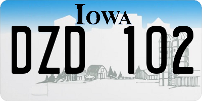 IA license plate DZD102