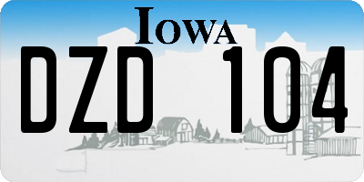 IA license plate DZD104