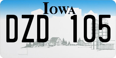 IA license plate DZD105