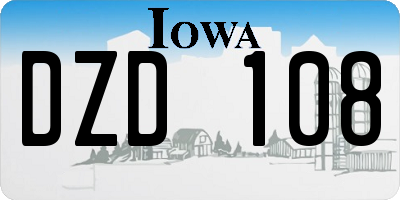 IA license plate DZD108