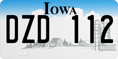 IA license plate DZD112