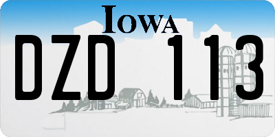 IA license plate DZD113