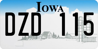 IA license plate DZD115