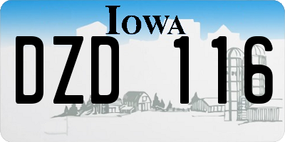 IA license plate DZD116