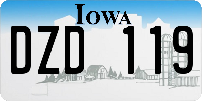 IA license plate DZD119