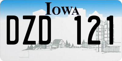 IA license plate DZD121