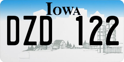 IA license plate DZD122