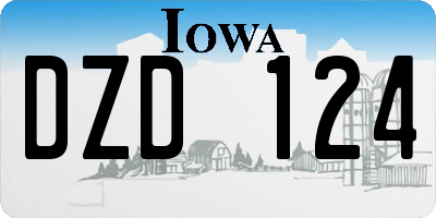 IA license plate DZD124