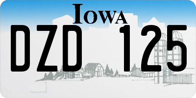 IA license plate DZD125