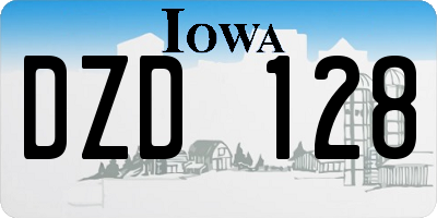 IA license plate DZD128