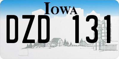 IA license plate DZD131