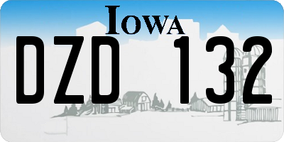 IA license plate DZD132