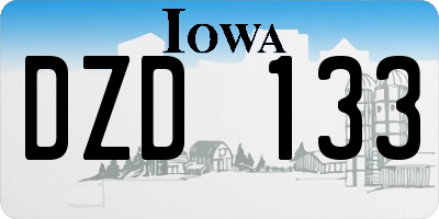 IA license plate DZD133