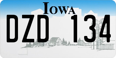 IA license plate DZD134