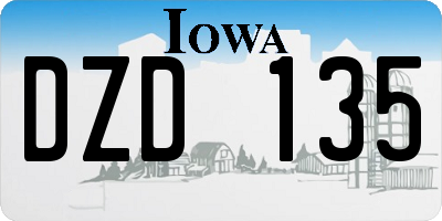 IA license plate DZD135