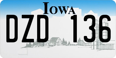 IA license plate DZD136