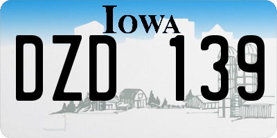 IA license plate DZD139