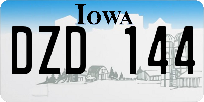 IA license plate DZD144