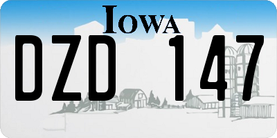 IA license plate DZD147