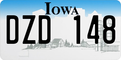 IA license plate DZD148