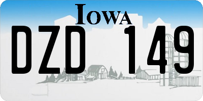 IA license plate DZD149